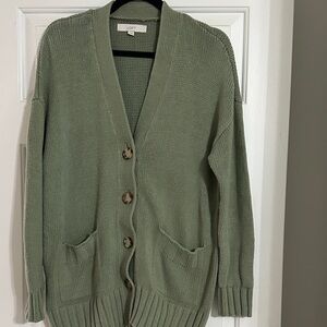 LOFT Sage Button-Up Cardigan